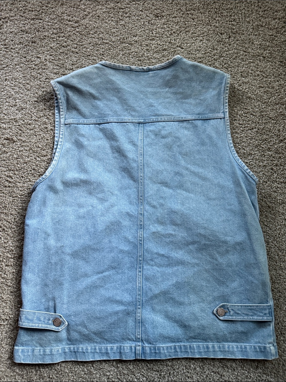 Gitano Vintage Light Wash Denim Utility Vest with Front Pockets - Picture 7 of 7